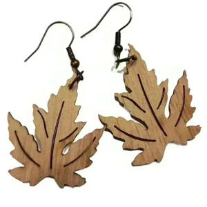 Fall natural maple leaf bronze hardware one size earring new with tags handmade